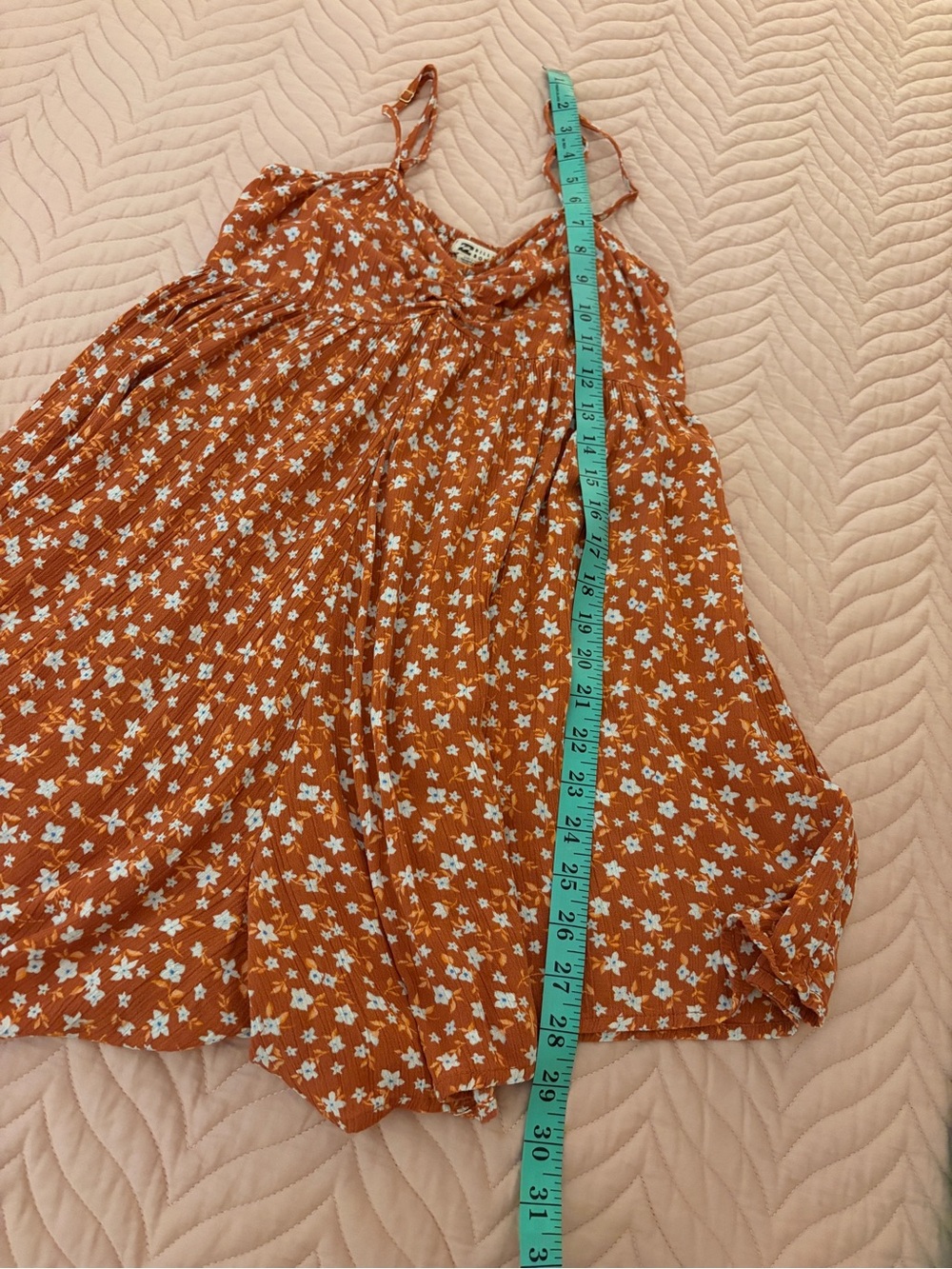 Billabong Star Glow Romper S/P Small Petite Rust Floral 100% Viscose - Picture 9 of 9